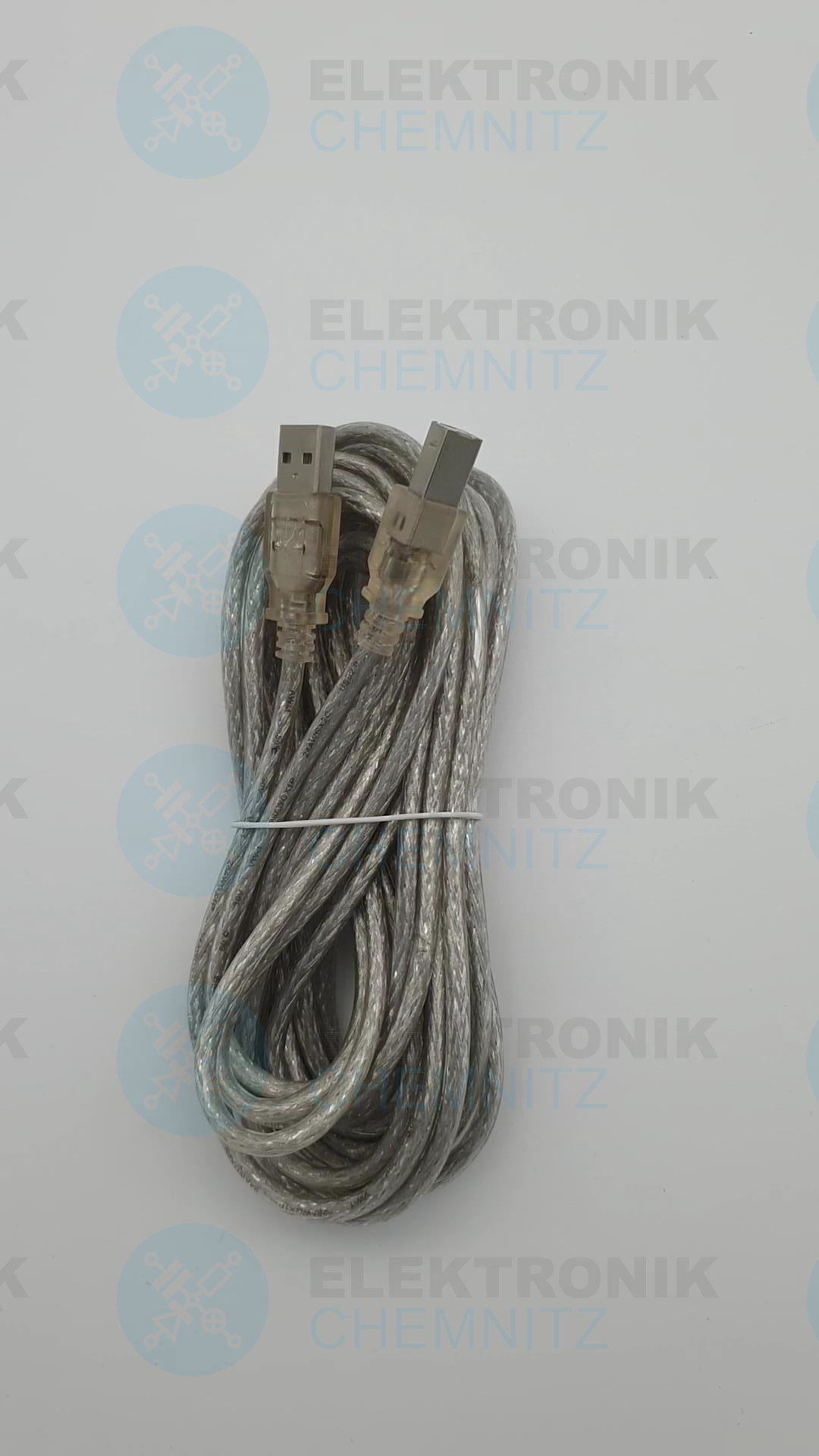 USB 2.0 Kabel transparent 5,0m A Stecker auf B Stecker