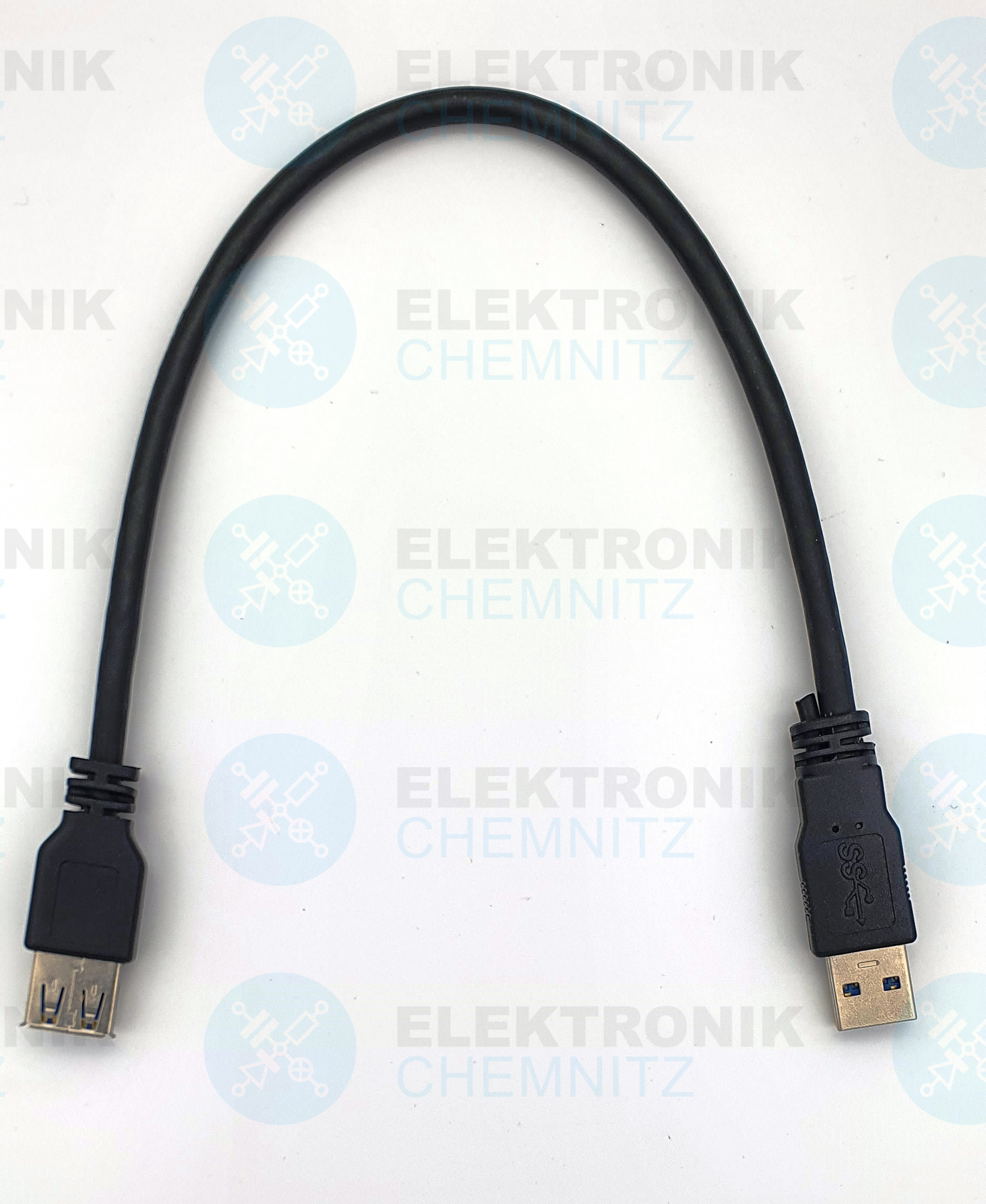 USB 3.0 Kabel schwarz 0,3m A Stecker auf A Kupplung Verlängerung
