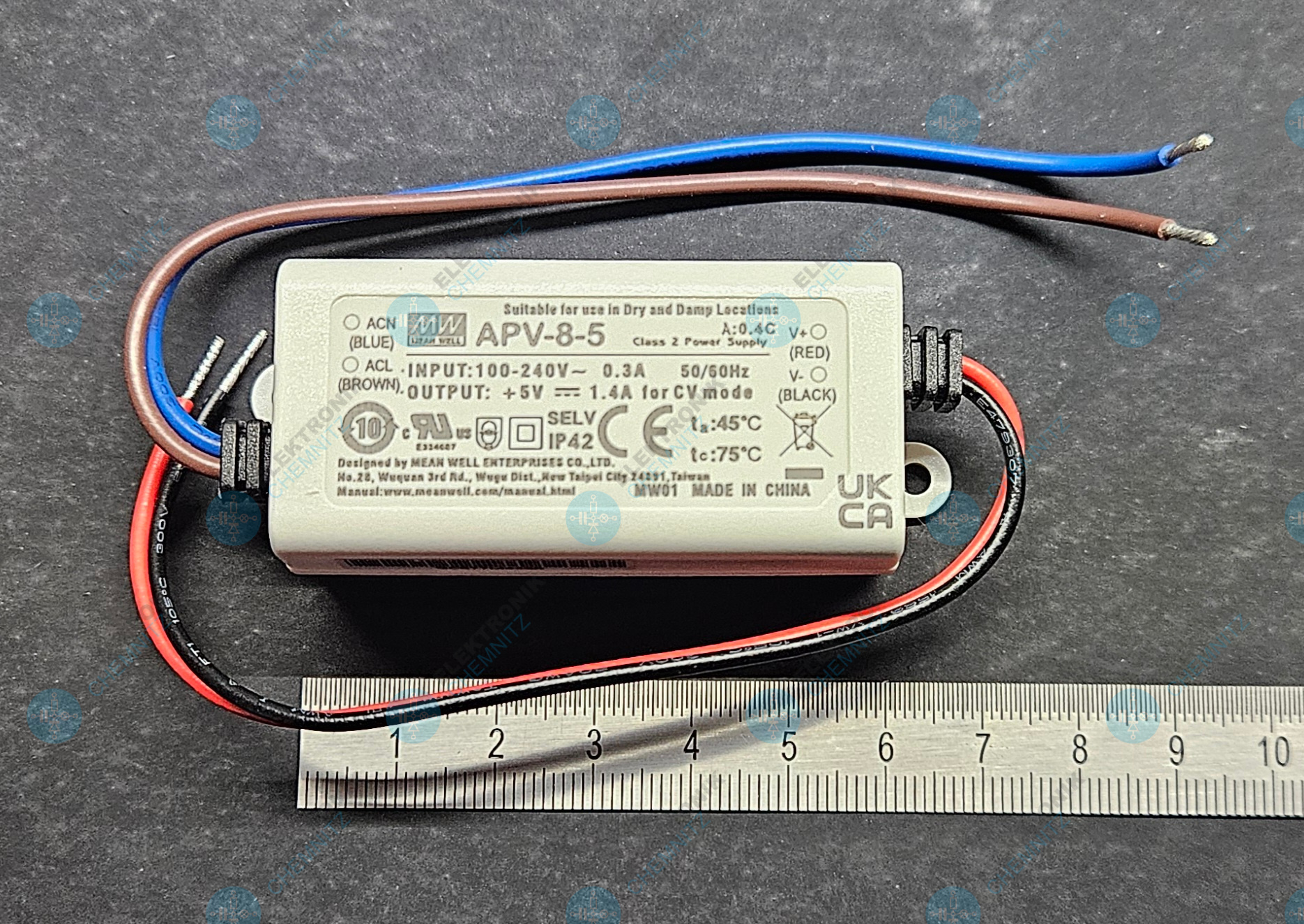 MEAN WELL APV-8-5 Schaltnetzteil 5 VDC 1,4 A 7 W 100-240 VAC IP42 offene Kabelenden