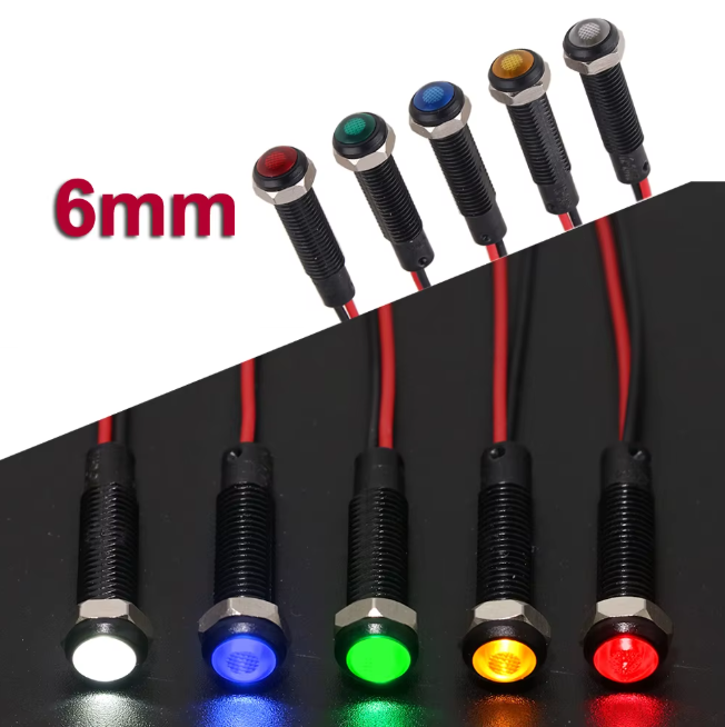 LED Signalleuchte 12 - 24 VDC 3 mA bei 12 VDC 6 mm Bohrloch