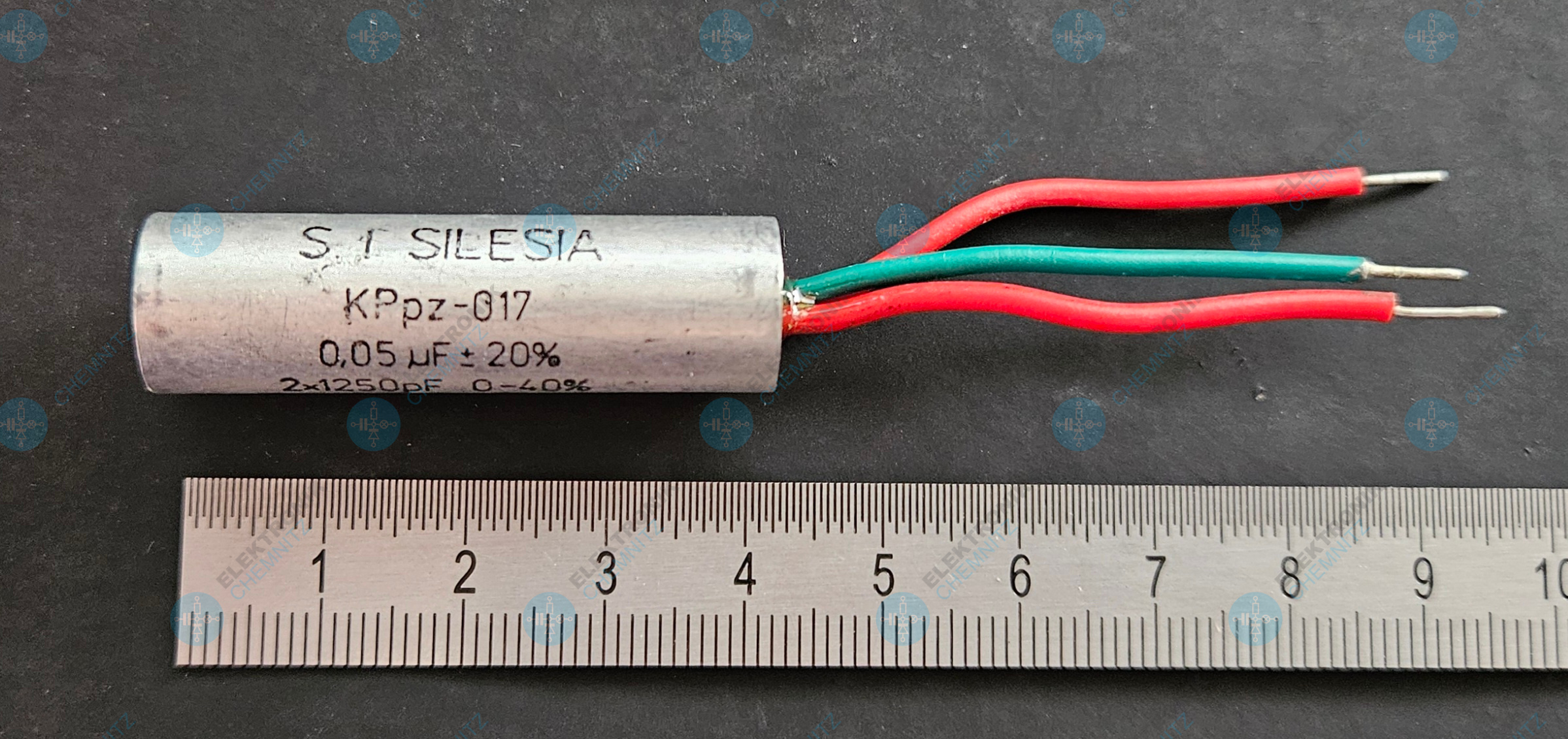 S.I. SILESIA KPpz-017 – Kondensator 0,05 µF, 250 V, 2 × 1250 pF