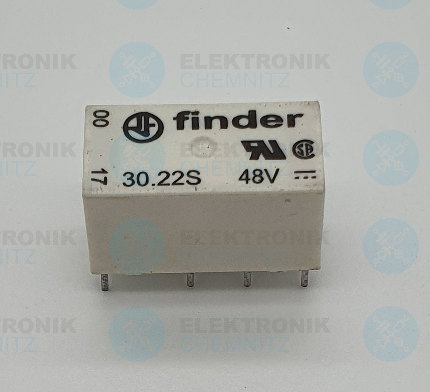 Finder 30.22.7.048.0000 Printrelais 48 V / DC 2 x Wechsler 2 A 250 VAC (DC Sensitiv, 200mW)