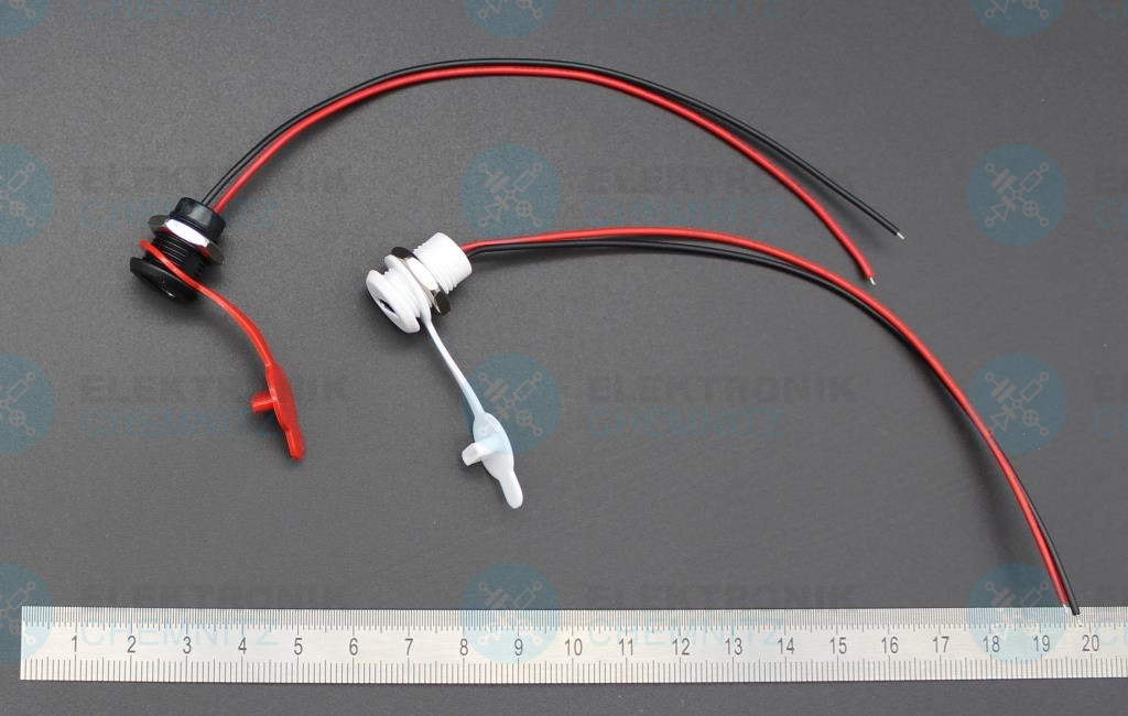 USB-C Einbaubuchse rund mit Kabel 2-polig mit Dichtung