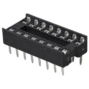 IC-Sockel, 16-polig, doppelter Federkontakt Rastermaß 2,54 mm