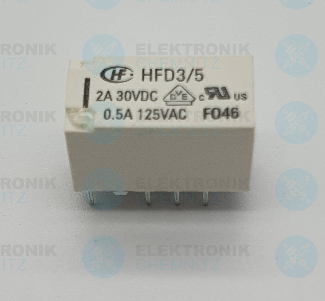 Hongfa HFD3/5 Printrelais 5 V DC 2 x Wechsler 2 A bei 30 V DC