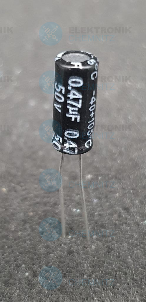 Elektrolytkondensator radial 0,47µF 50V 105°C RM 2mm