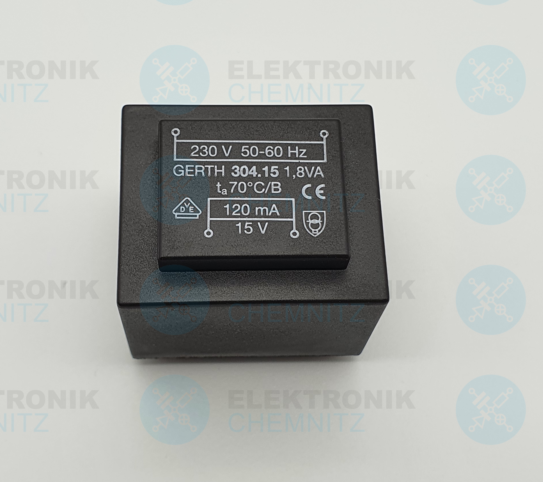 GERTH Printtrafo 304.15 230 V AC 1 x 15 V AC 1,8 VA