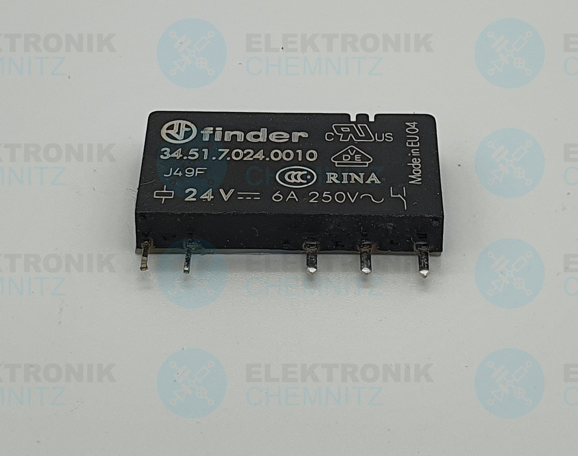 Finder 34.51.7.024.0010 Steck- /Printrelais  24 V DC 1 x Wechsler 6 A (DC Sensitiv)