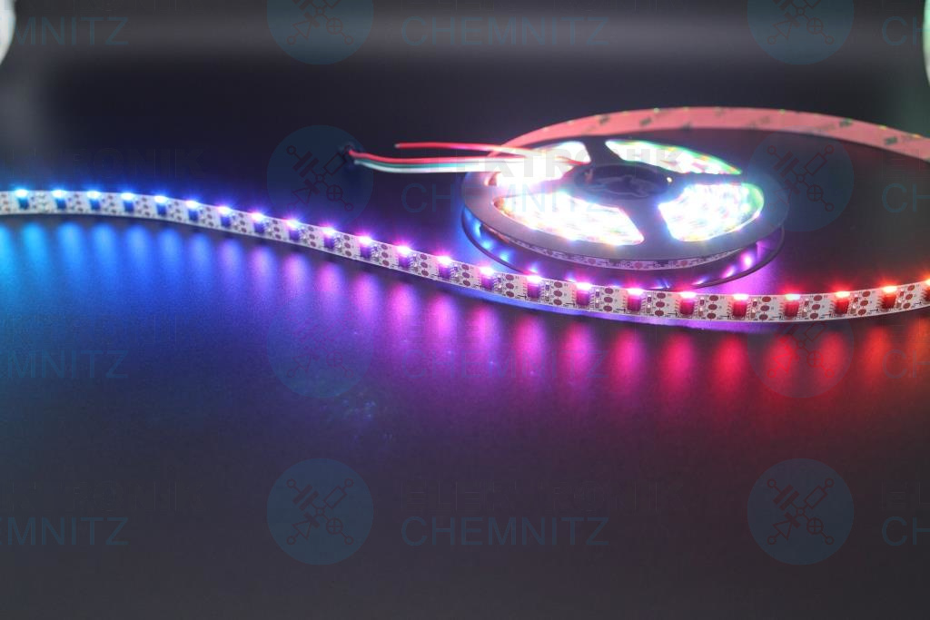 LED Streifen 335-60-WS2811 digital sideview DC5V RGB 60px/m IP20 PCB: weiß 10mm