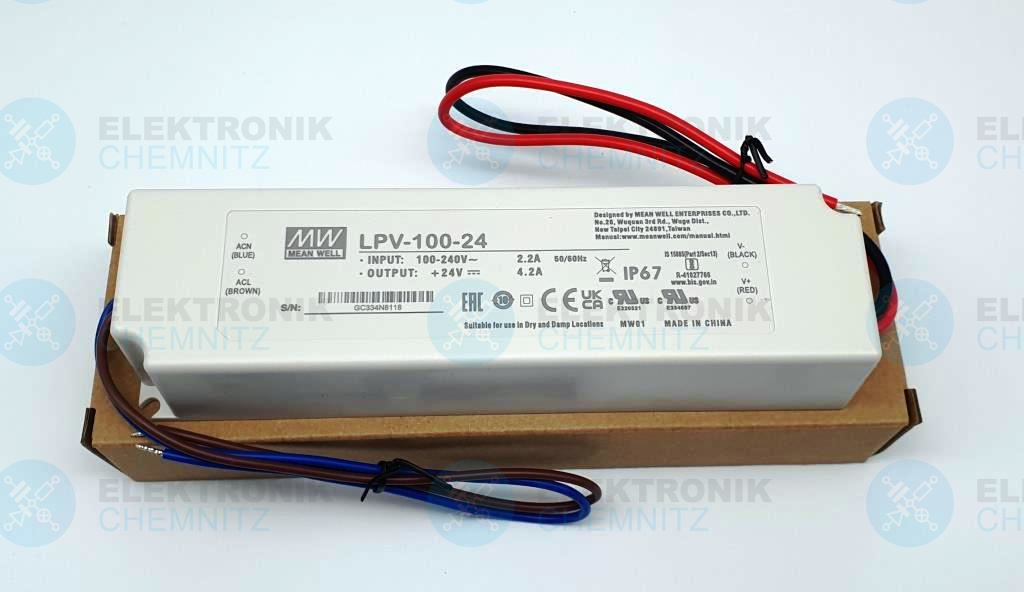 MEAN WELL  LPV-100-24 LED-Stromversorgung 24 VDC 100 W 4,2 A offene Kabelenden