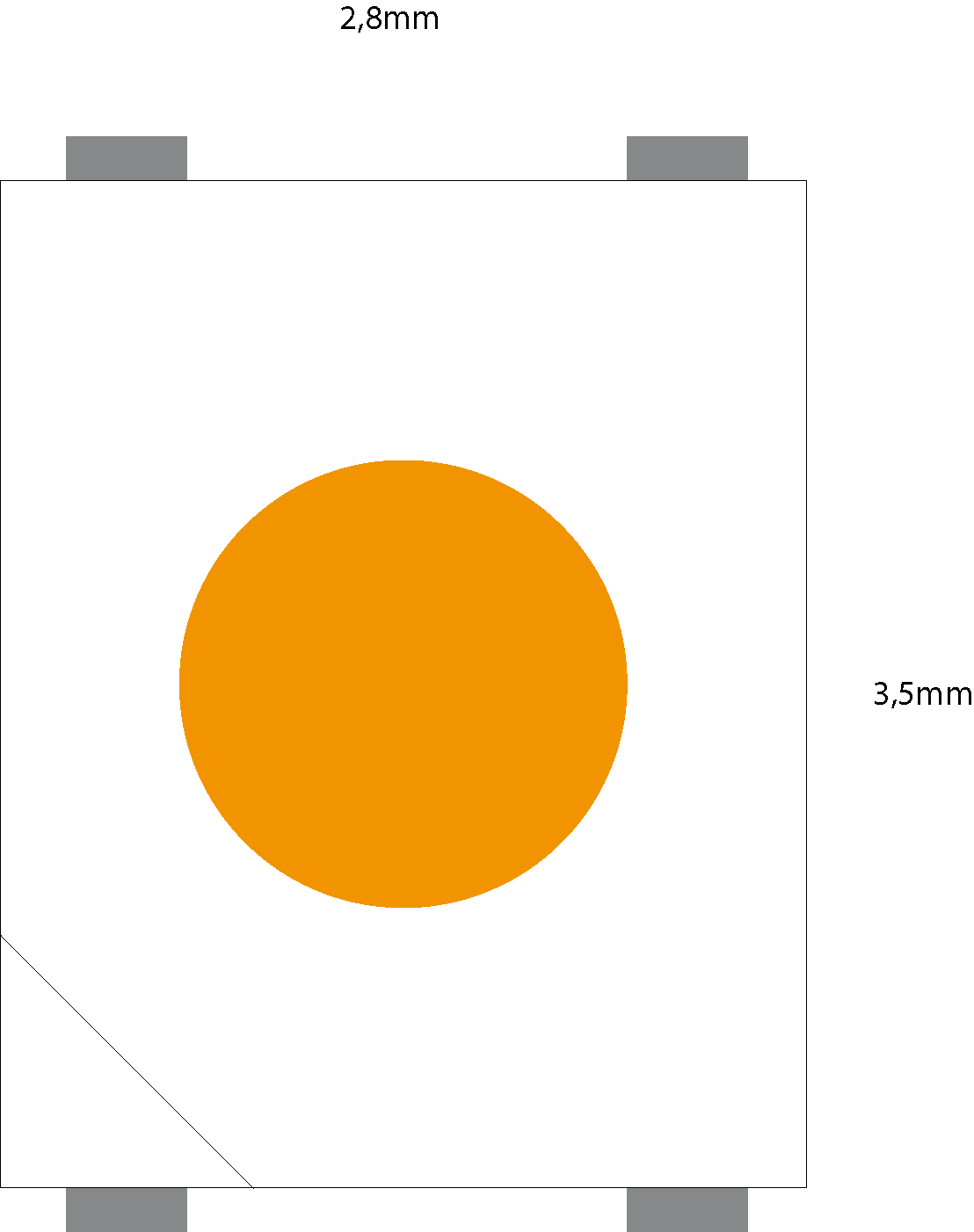LED Chip SMD 3528 2700K 2.7 - 2.9V 20mA 7-9lm Ra 80