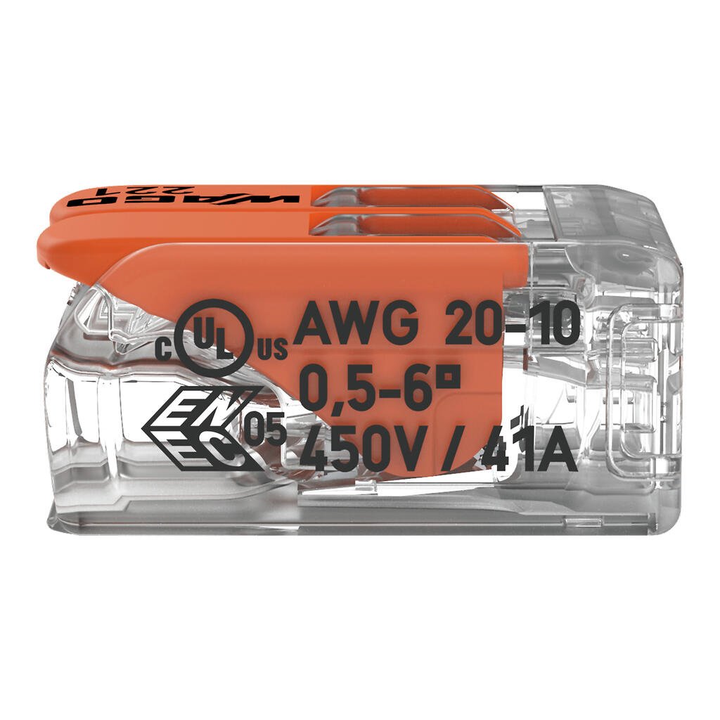 WAGO 221-612 Installationsklemme bis 6 mm² CU 2-fach