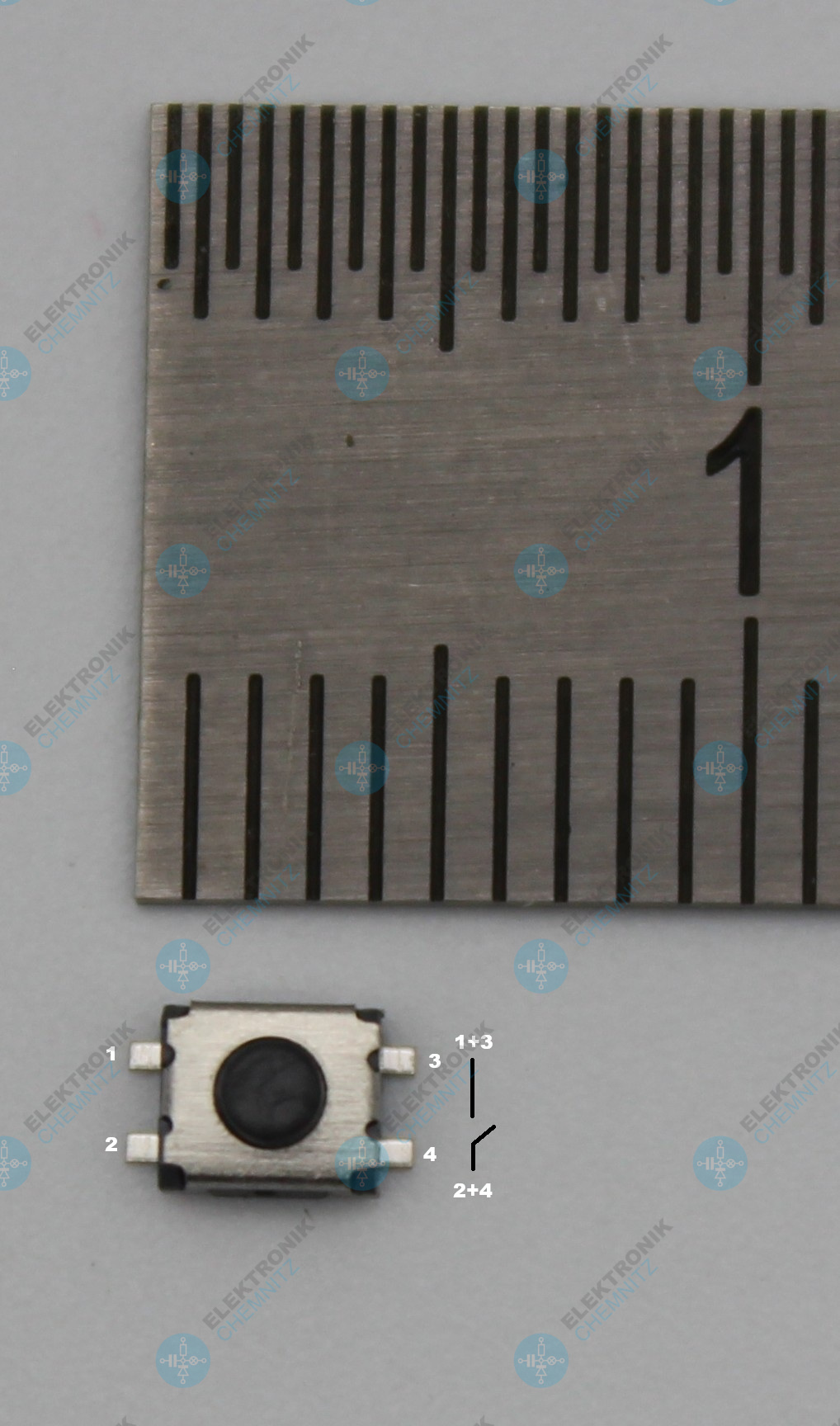 Mikrotaster SMD B 3,0 mm x L 3,50 mm x H 2,0 mm 1 x Schließer Kurzhubtaster 4 Lötpads
