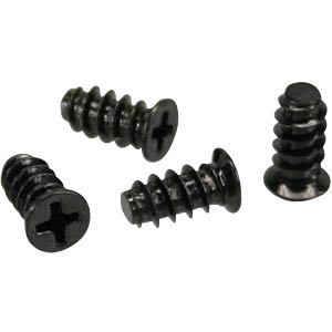 inLine Lüfterschrauben 5 x 10mm Kreuzschlitz Senkkopf Schraube PH2 schwarz