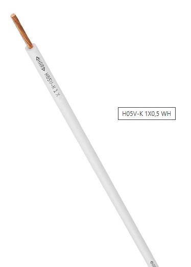 PVC-Aderleitung Eca H05V-K 1 x 0,5 mm² weiß