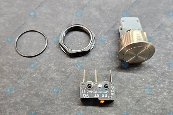 Schurter MSM19 ST SF Metalltaster Mittelhub, Ø19, ohne Beleuchtung