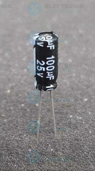 Elektrolytkondensator radial 100µF 25V 105°C RM 2mm