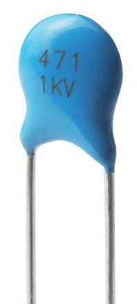Keramikkondensator 0,47nF +-10% 1000V RM5,0 Scheibe 471 1KV