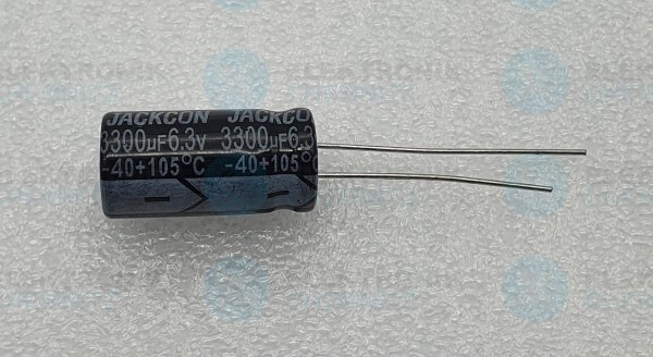 Elektrolytkondensator radial 3300µF 6,3V 105°C RM 4,5 normale Bauform DM 10mm