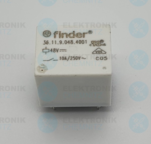 Finder Printrelais 36.11.9.048.4001 48V / DC 1 x Wechsler 10A