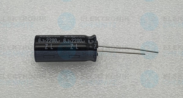 Elektrolytkondensator radial 2200µF 6,3V 105°C RM 5 lange Bauform