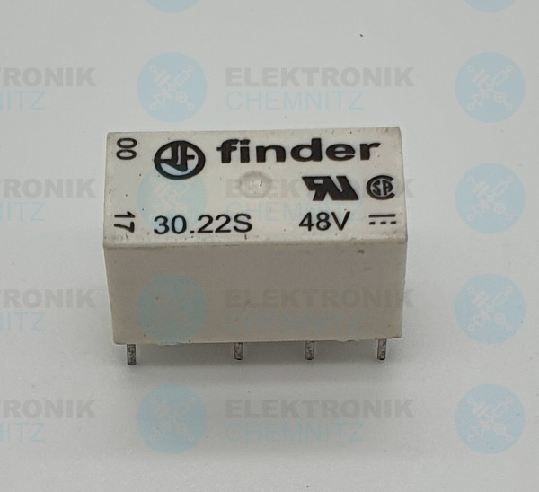 Finder Printrelais 30.22.7.048.0000 48V / DC 2 x Wechsler 2A (DC Sensitiv, 200mW)