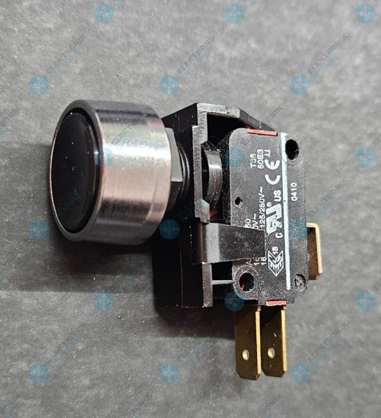 Bulgin 0911 Taster 1 x Wechsler 250 VAC 16A Steckkontakte 6,3 mm 12 mm Einbaudurchmesser