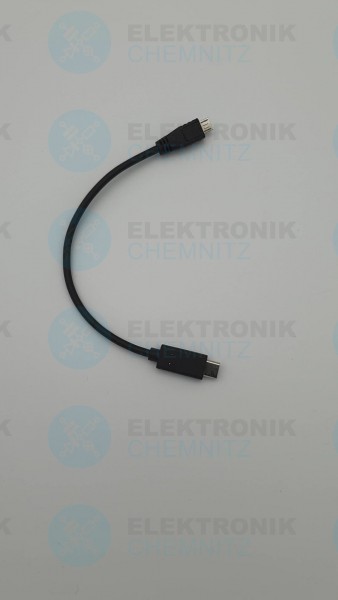USB 2.0 Kabel schwarz 0,2m Typ C auf Micro Stecker B