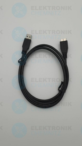 USB 3.0 Kabel schwarz 1,0m A Stecker auf Micro Stecker B USB 3.2 Gen 1