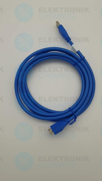USB 3.0 Kabel blau 2,0m A Stecker auf Micro Stecker B USB 3.2 Gen 1