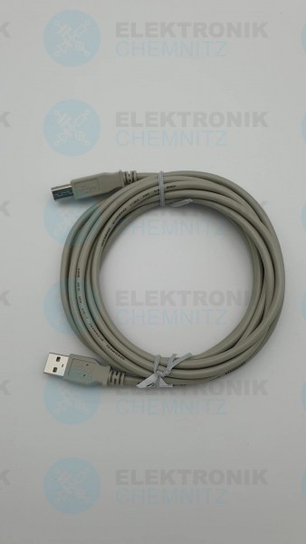 USB 2.0 Kabel grau 3,0m A Stecker auf B Stecker