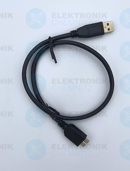 USB 3.0 Kabel schwarz 0,5m A Stecker auf Micro Stecker B