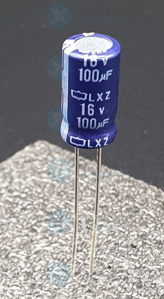 Elektrolytkondensator radial 100µF 16V 105°C RM 2,5mm