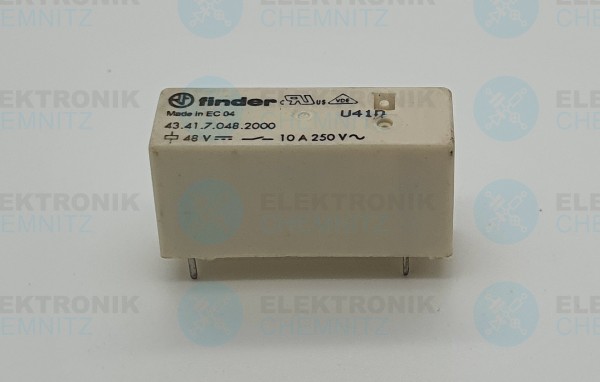 Finder Printrelais 43.41.7.048.2000 48V / DC 1 x Wechsler 10A (DC Sensitiv)
