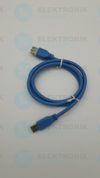 USB 3.0 Kabel blau 1,0m A Stecker auf A Kupplung Verlängerung