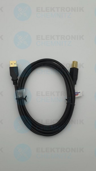 USB 2.0 Kabel schwarz 2,0m A Stecker auf B Stecker vergoldet