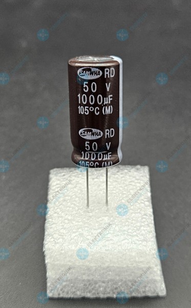 Elektrolytkondensator radial 1000µF 50V 105°C RM 5mm Ø 12,7mm Höhe 25,3mm