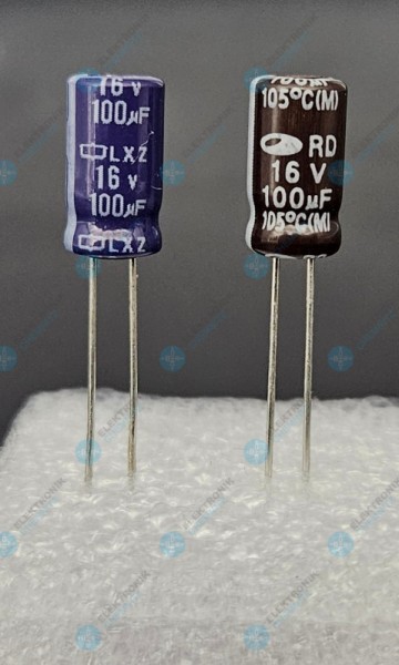 Elektrolytkondensator radial 100µF 16V 105°C RM 2,5mm