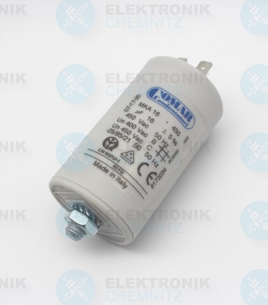 Betriebskondensator 16µF +- 5% mit Flachstecker