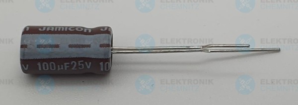 Elektrolytkondensator radial 100µF 25V 105°C ESR RM 2,5mm