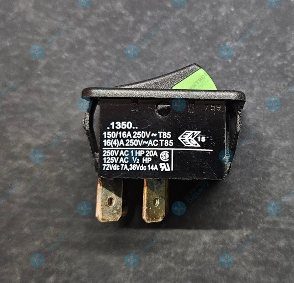 Bulgin C 1350 XB Wippschalter 250 VAC 16 A 2 x Aus/Ein rastend grün/schwarze Wippe