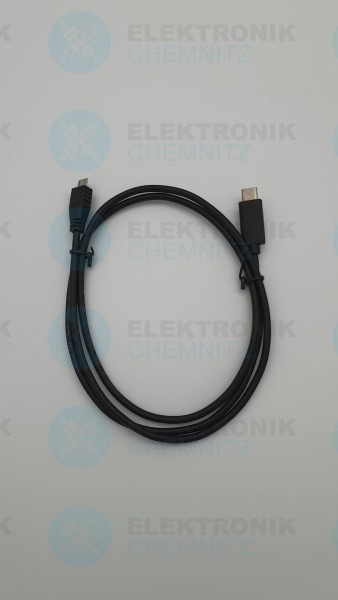 USB 2.0 Kabel schwarz 1,0m Typ C auf Micro Stecker B