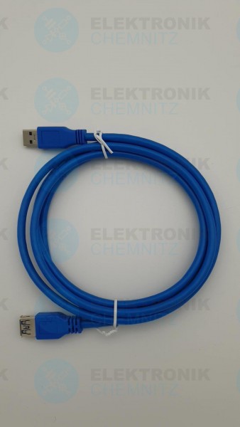 USB 3.0 Kabel blau 2,0m A Stecker auf A Kupplung Verlängerung