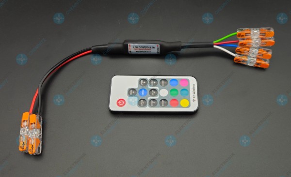 LED Stripe Funk Mini-Controller 3 Kanäle RGB RF 433,92 MHz Eingang 5 - 24 VDC Ausgang 2 A pro Kanal
