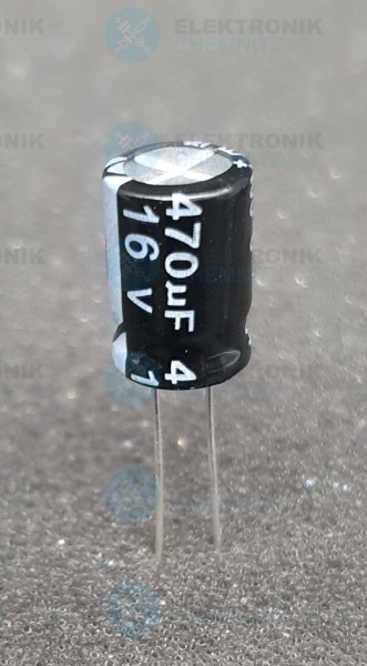 Elektrolytkondensator radial 470µF 16V 105°C RM 3,5mm