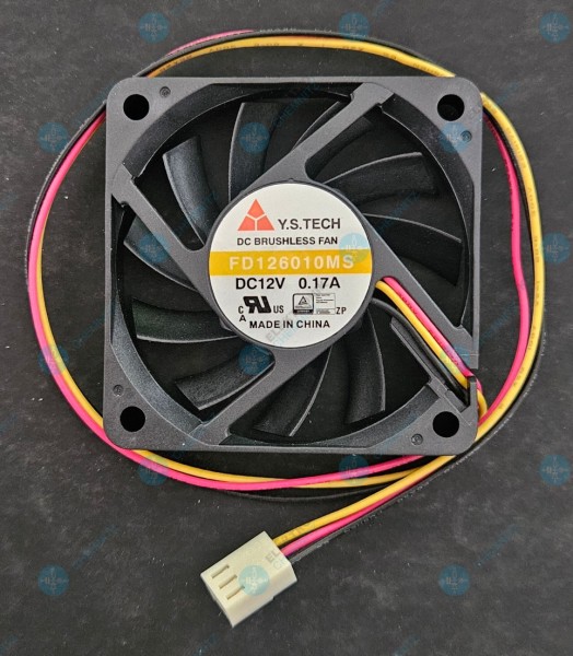 Y.S.Tech FD126010MS Axiallüfter 12V DC 2,04W 60x60x10mm