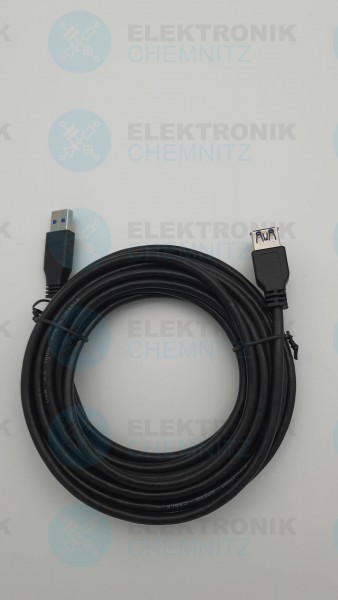 USB 3.0 Kabel schwarz 5,0m A Stecker auf A Kupplung Verlangerung